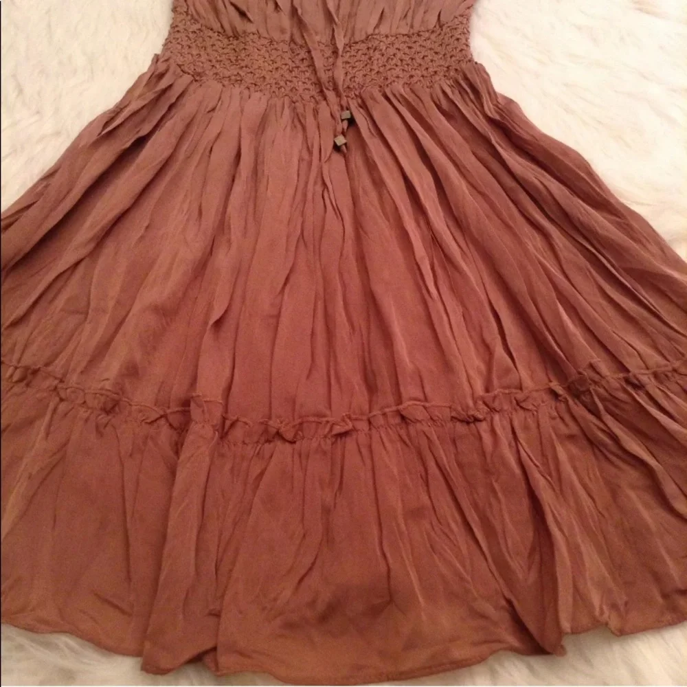 Double Zero Womens Dress Size S Strapless Pleated Sheer (BL)‎